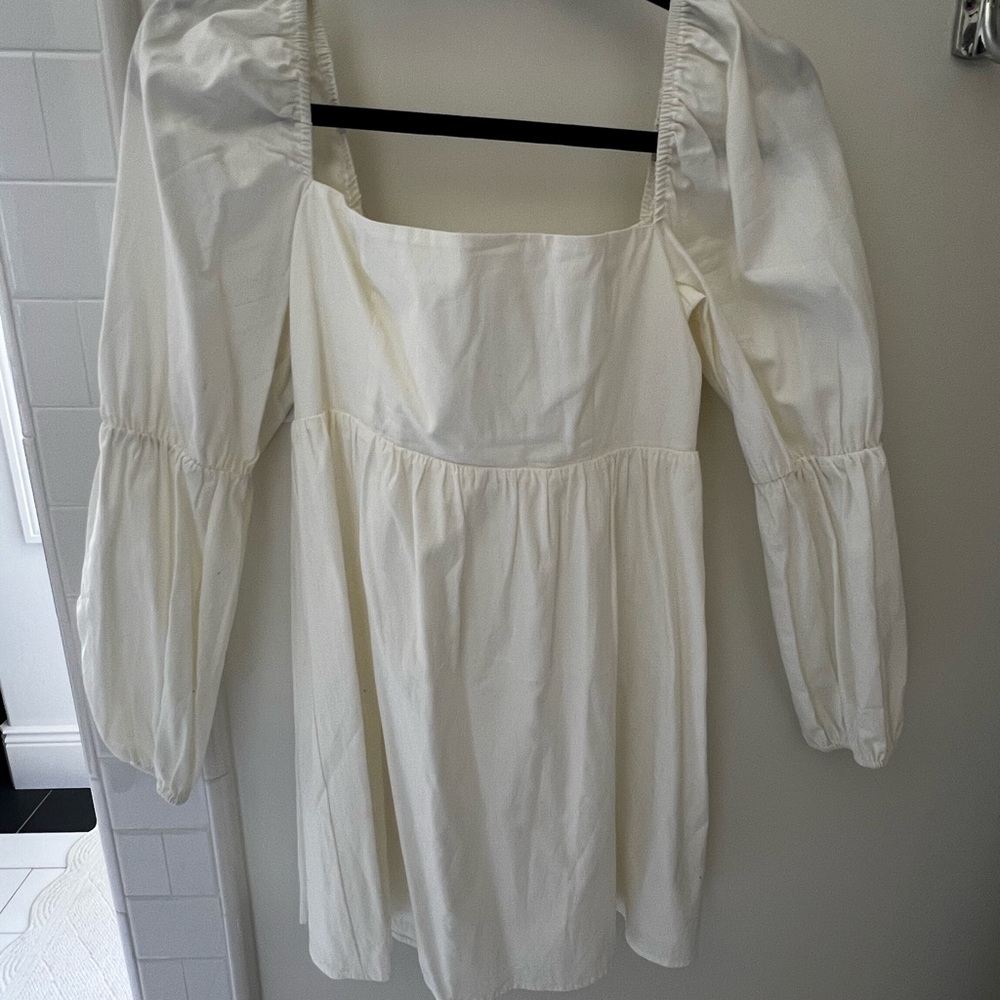 Reformation White Puff Sleeve Dress - Picture 4 of 6